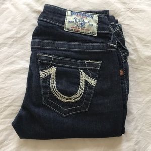 True religion dark wash skinny jeans
